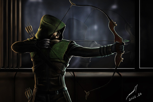 Green Arrow New Art (2560x1024) Resolution Wallpaper