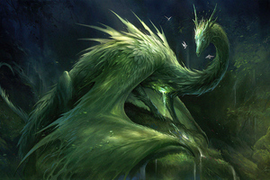 Green Crystal Dragon 4k
