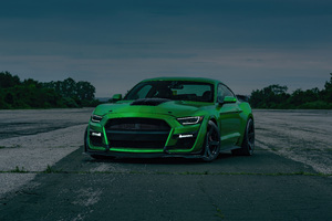 Green Ford Mustang Front Wallpaper