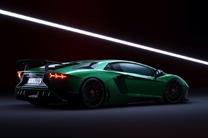 Green Lamborghini Aventador Cgi