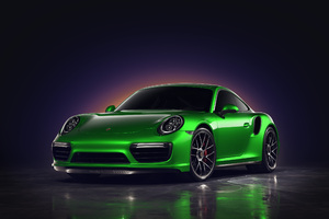 Green Porsche (1600x900) Resolution Wallpaper
