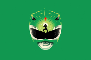 Green Power Ranger Minimal (2932x2932) Resolution Wallpaper