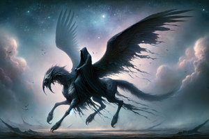Grim Reaper On Flying Horse (1920x1080) Resolution Wallpaper