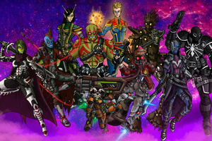 Guardians Assemble In 5k (2560x1440) Resolution Wallpaper