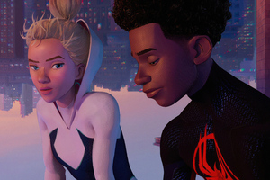 Gwen Stacy And Miles Morales Talking Wallpaper