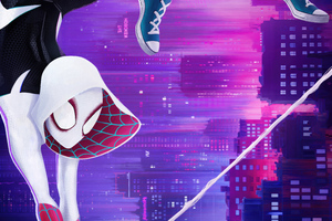 Gwen Stacy In Spiderman Across The Spider Verse 2023 5k (2048x1152) Resolution Wallpaper
