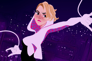Gwen Stacy In SpiderMan Into The Spider Verse Arts