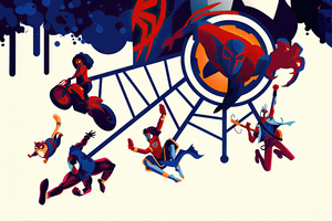 Gwen Stacy Miles Morales Spiderman 2099 Miguel O Hara Spider Punk Wallpaper