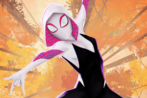 Gwen Stacy Spider Man Into The Spider Verse (2932x2932) Resolution Wallpaper