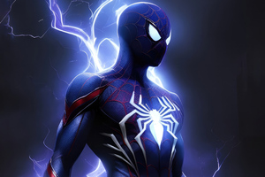 Half Demon Spiderman (2048x2048) Resolution Wallpaper