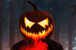 Halloween Glowing Mask Boy 4k (2048x2048) Resolution Wallpaper