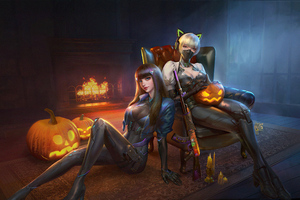 Halloween Warriors Girls With Guns 4k (1400x900) Resolution Wallpaper