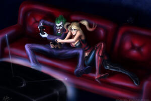 Harley And Joker Playing Games