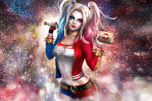 Harley Quinn Artistic Rebellion (1366x768) Resolution Wallpaper
