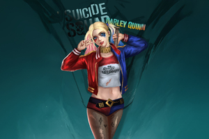 Harley Quinn Canine Heroine (320x240) Resolution Wallpaper