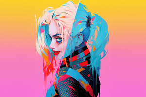 Harley Quinn Colorful Minimal 5k Wallpaper