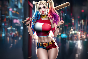 Harley Quinn Heroic Pose (320x240) Resolution Wallpaper