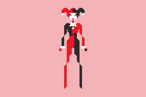 Harley Quinn Pixel Art 8k