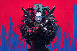 Harley Quinn Rage (2560x1024) Resolution Wallpaper