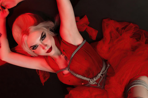 Harley Quinn Red Dress Suicide Squad Cosplay 5k (2932x2932) Resolution Wallpaper