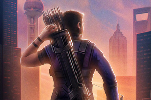 Hawkeye Avengers Endgame Chinese Poster Wallpaper