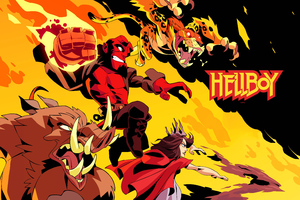 Hellboy Artwork 8k (2048x2048) Resolution Wallpaper