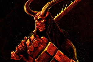 Hellboy New Digital Artwork (1600x1200) Resolution Wallpaper