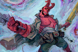 Hellboy Paint Art (1152x864) Resolution Wallpaper