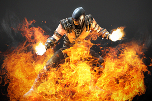 Hellfire Scorpion Mortal Kombat X 5k Artwork