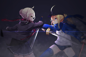 Heroine X And Saber Anime Fate Grand Order (3440x1440) Resolution Wallpaper