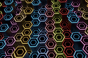 Hexagonal Harmony Honeycomb Glow (1920x1080) Resolution Wallpaper