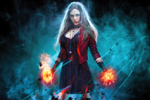 Hexing Elegance Scarlet Witch In Action (2880x1800) Resolution Wallpaper