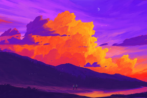 Hiking Into The Fire Kissed Clouds (2880x1800) Resolution Wallpaper