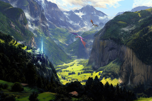 Homeland 3 Dragon And Landscapes 5k Wallpaper