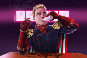 Homelander Drinking Milk With Cigar (2560x1024) Resolution Wallpaper