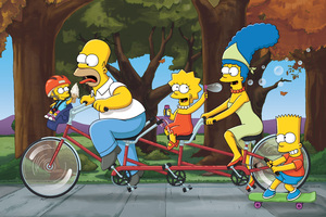 Homer Marge Bart Lisa The Simpsons Family 4k 5k