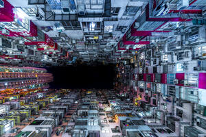 Hong Kong Buildings Worms Eye View (1280x800) Resolution Wallpaper