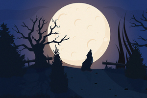 Howling Nights Wolf 5k (1920x1080) Resolution Wallpaper