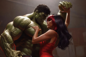 Hulk And Red She Hulk In Love 4k Wallpaper