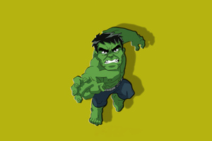 Hulk Chibbi Minimal 4k Wallpaper