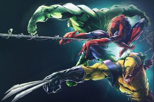 Hulk Spider Man Wolverine 8k