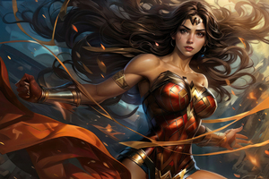 Iconic Wonder Woman Artwork Wallpaper
