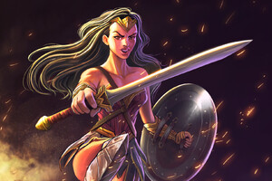Illustration Of Wonder Woman (1400x1050) Resolution Wallpaper