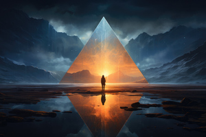 Into The Triangular Realm (2048x2048) Resolution Wallpaper