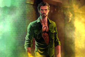 Iron Fist In The Defenders Artwork (1336x768) Resolution Wallpaper
