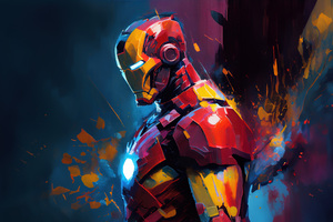 Iron Man Abstract Portrait (2880x1800) Resolution Wallpaper