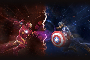 Iron Man And Captain America Marvel Contest Of Champions Wallpaper