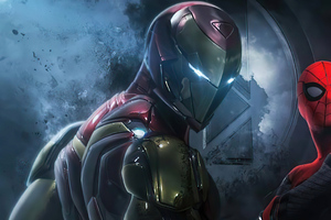Iron Man And Spider 4k (2880x1800) Resolution Wallpaper