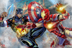 Iron Man Captain America Art