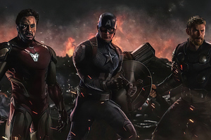 Iron Man Captain America Thor In Avengers Endgame